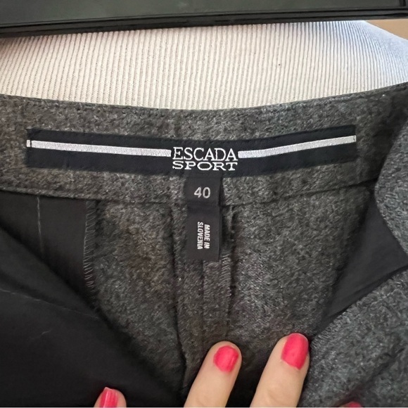 Escada Gray Wide Leg Wool Pants - Picture 8 of 11